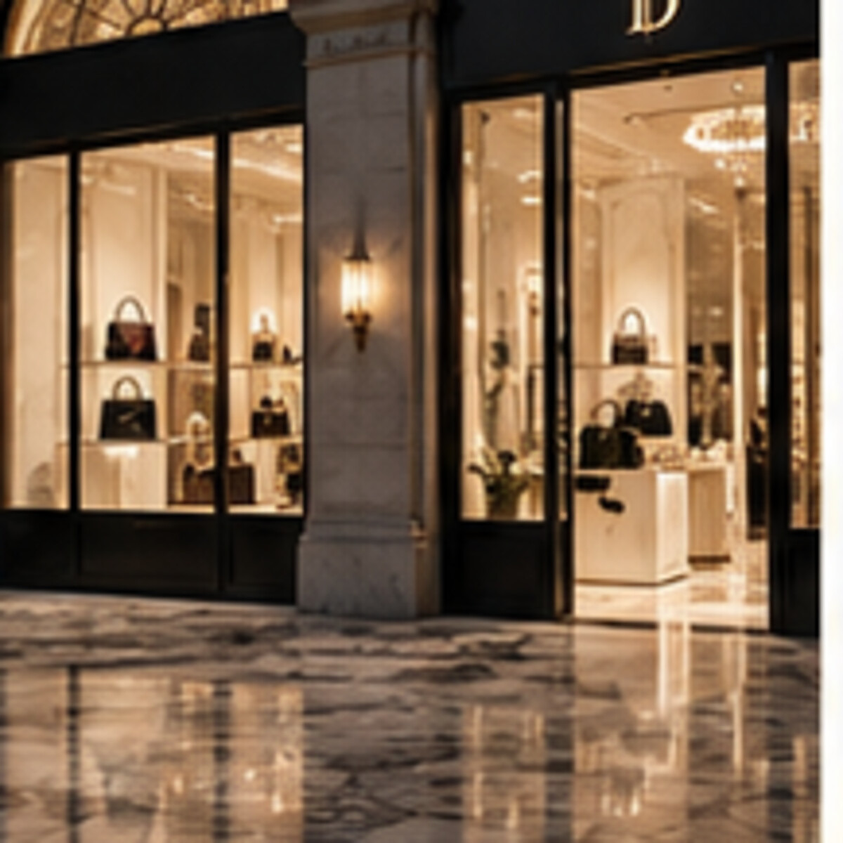 DEMETER boutique exterior at night